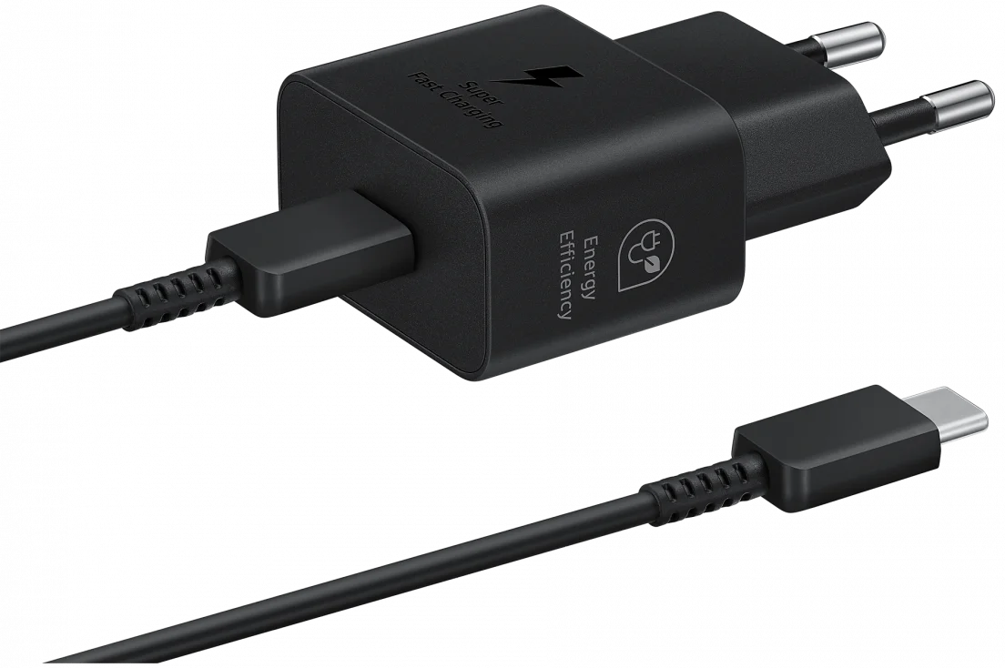 Originele Samsung 25W Efficiency Adapter met USB-C Kabel 1 Meter Zwart afbeelding 1