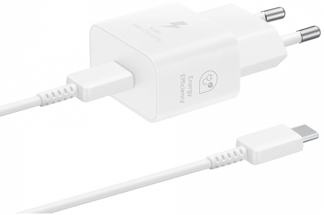 Originele Samsung 25W Efficiency Adapter met USB-C Kabel 1 Meter Wit afbeelding 1