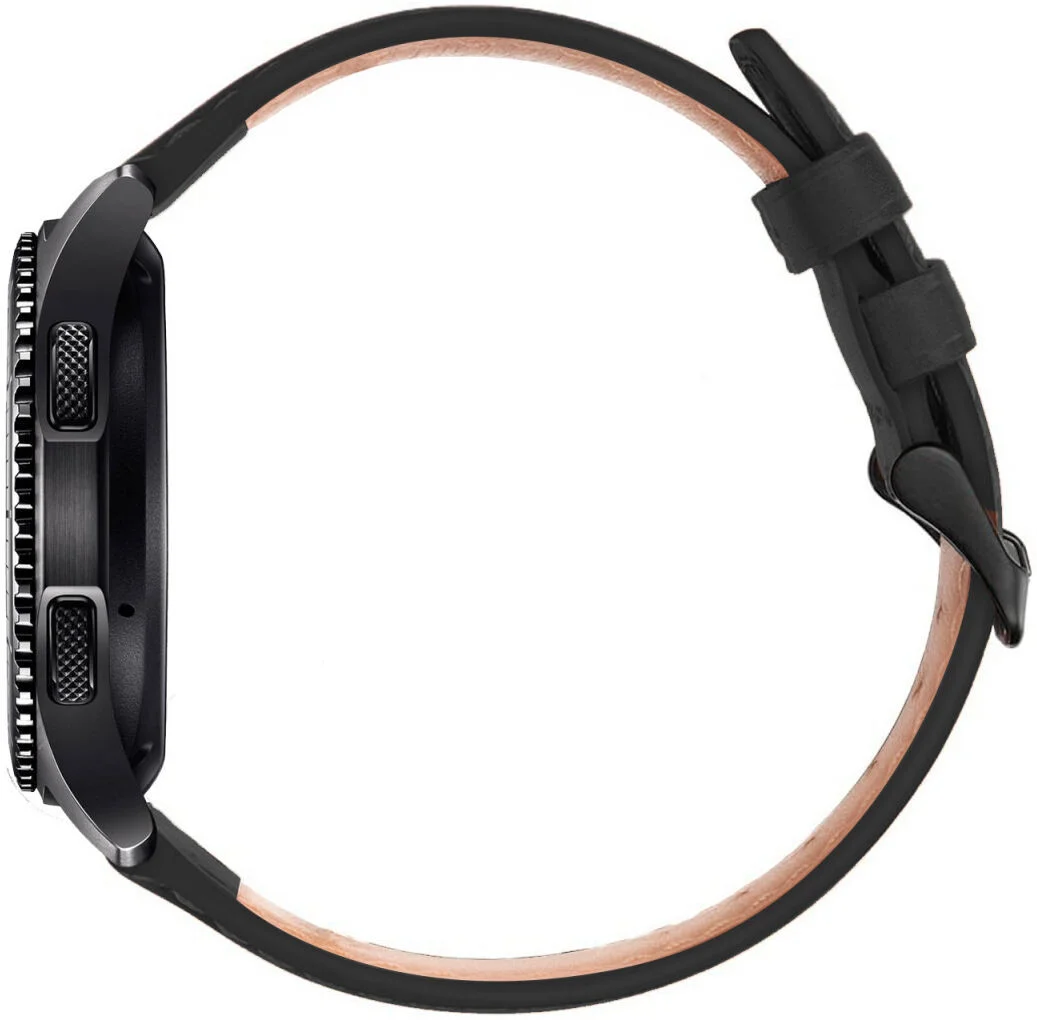 Rosso Deluxe Universeel Smartwatch/Horloge Bandje 18MM Echt Leer Zwart afbeelding 4