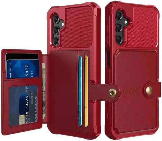 Samsung Galaxy A25 3 in 1 Back Cover Portemonnee Hoesje Rood afbeelding 1