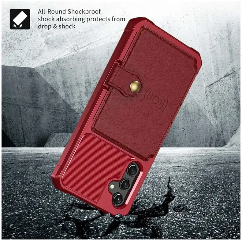 Samsung Galaxy A25 3 in 1 Back Cover Portemonnee Hoesje Rood afbeelding 8
