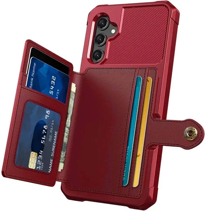 Samsung Galaxy A25 3 in 1 Back Cover Portemonnee Hoesje Rood afbeelding 3