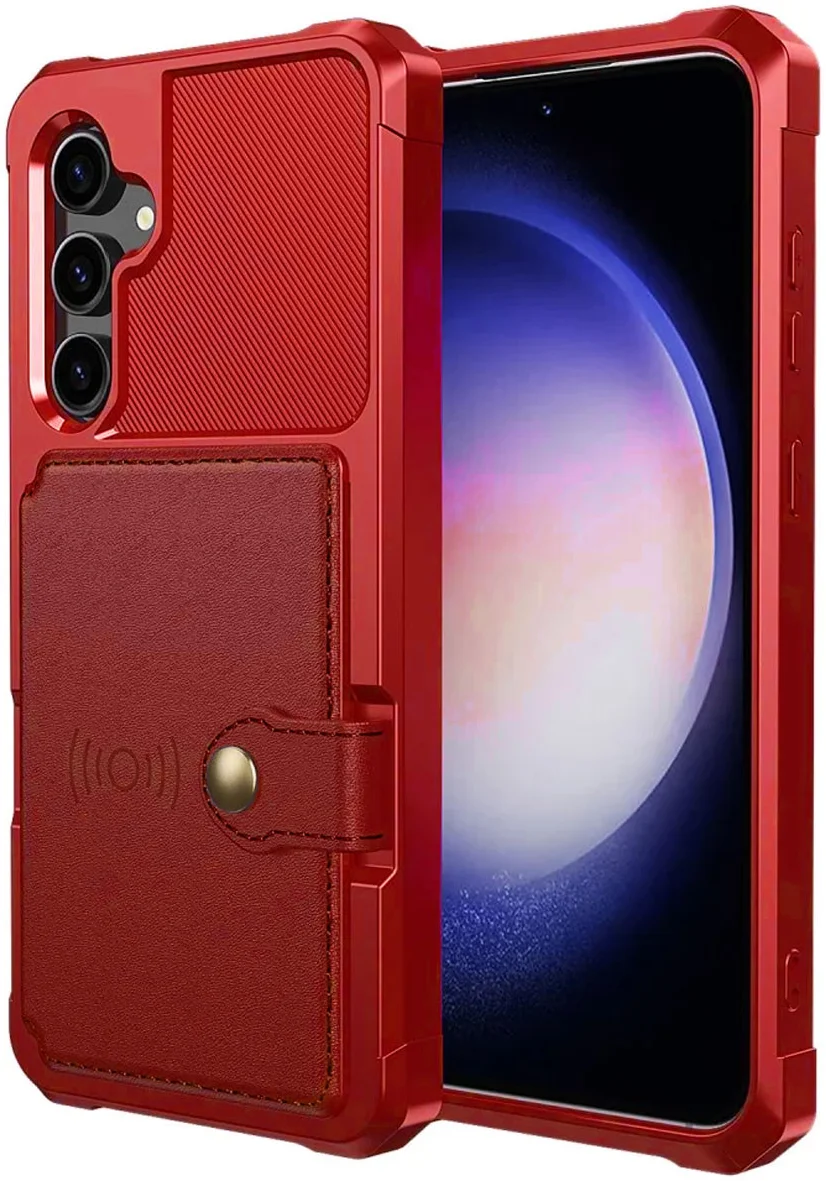 Samsung Galaxy S23 FE 3 in 1 Back Cover Portemonnee Hoesje Rood afbeelding 2