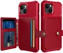 Apple iPhone 15 3 in 1 Back Cover Portemonnee Hoesje Rood