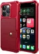 Apple iPhone 15 Pro 3 in 1 Back Cover Portemonnee Hoesje Rood afbeelding 2