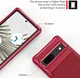 Google Pixel 7a 3 in 1 Back Cover Portemonnee Hoesje Rood afbeelding 9