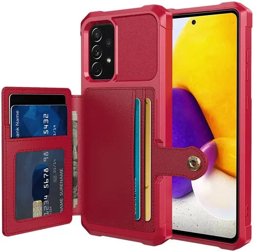 Samsung Galaxy A52 / A52S 3 in 1 Back Cover Portemonnee Hoesje Rood afbeelding 1