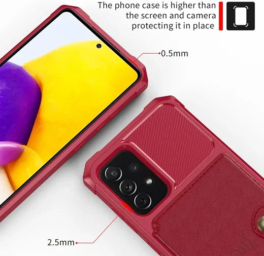 Samsung Galaxy A52 / A52S 3 in 1 Back Cover Portemonnee Hoesje Rood afbeelding 9