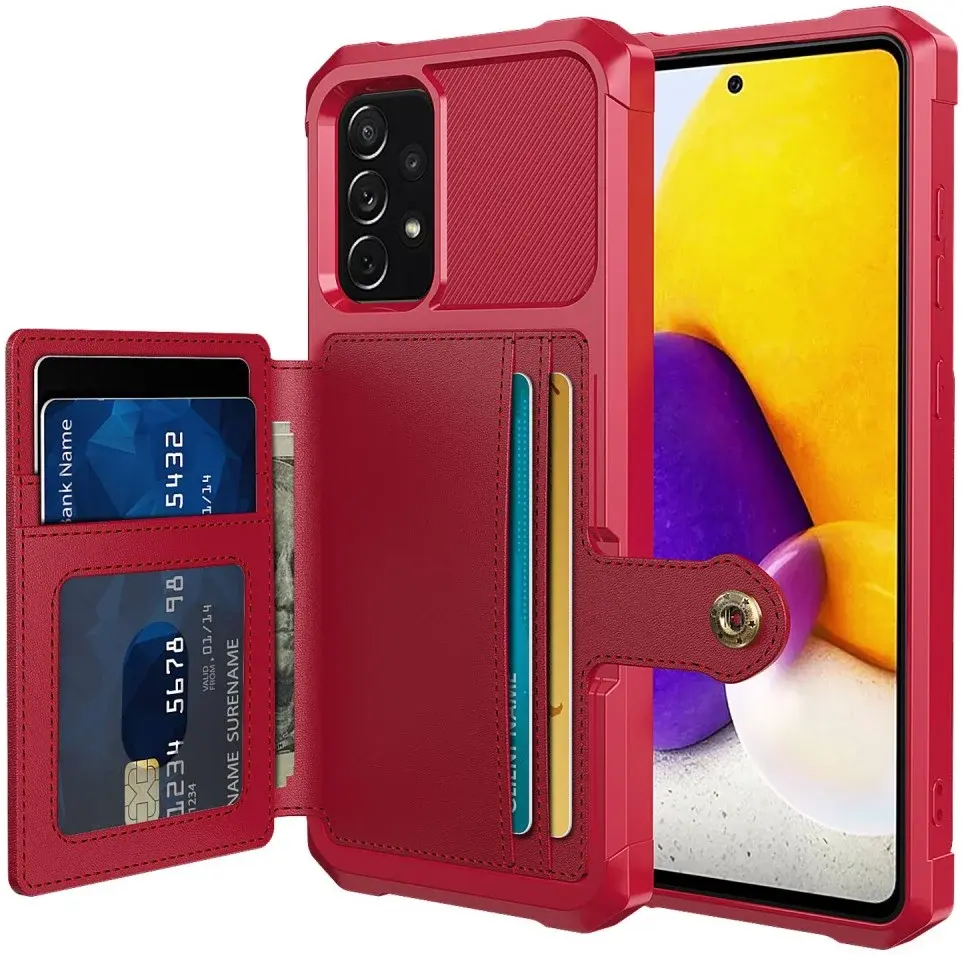 Samsung Galaxy A53 3 in 1 Back Cover Portemonnee Hoesje Rood afbeelding 1