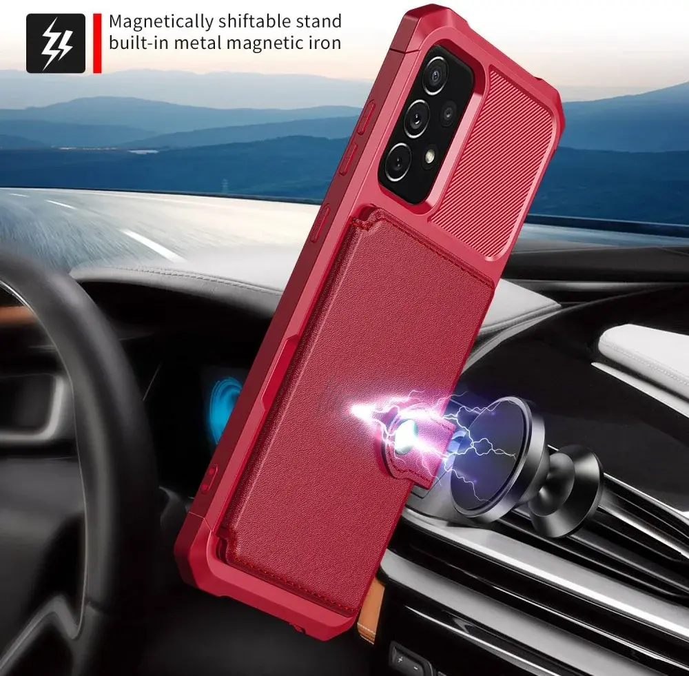 Samsung Galaxy A53 3 in 1 Back Cover Portemonnee Hoesje Rood afbeelding 8