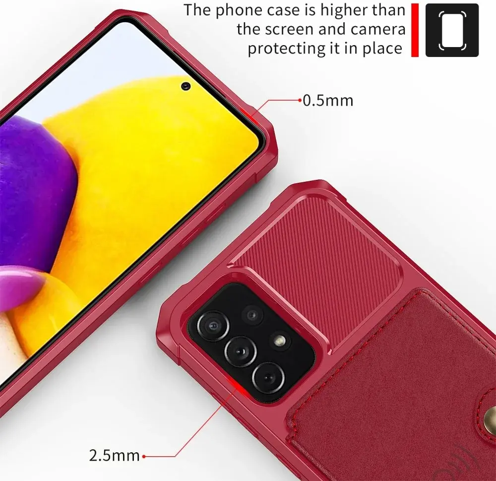 Samsung Galaxy A53 3 in 1 Back Cover Portemonnee Hoesje Rood afbeelding 9