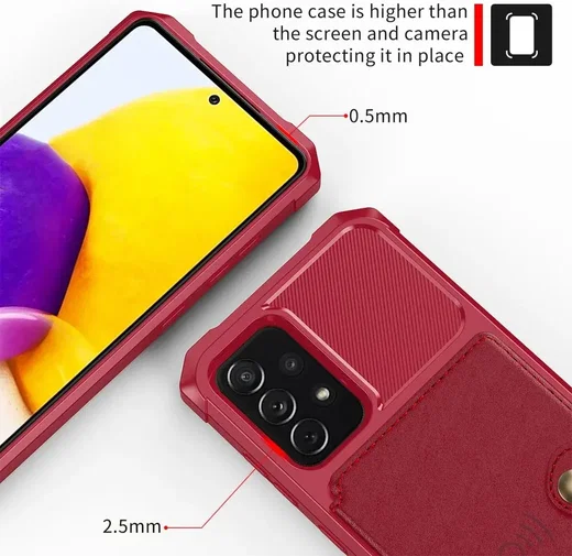 Samsung Galaxy A53 3 in 1 Back Cover Portemonnee Hoesje Rood afbeelding 9