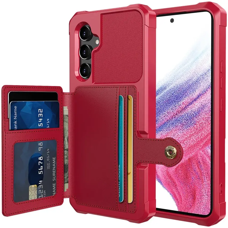Samsung Galaxy A54 3 in 1 Back Cover Portemonnee Hoesje Rood afbeelding 1