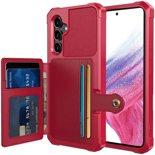 Samsung Galaxy A54 3 in 1 Back Cover Portemonnee Hoesje Rood afbeelding 1
