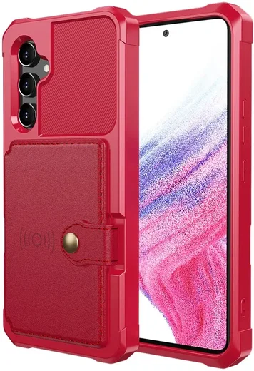 Samsung Galaxy A54 3 in 1 Back Cover Portemonnee Hoesje Rood afbeelding 3