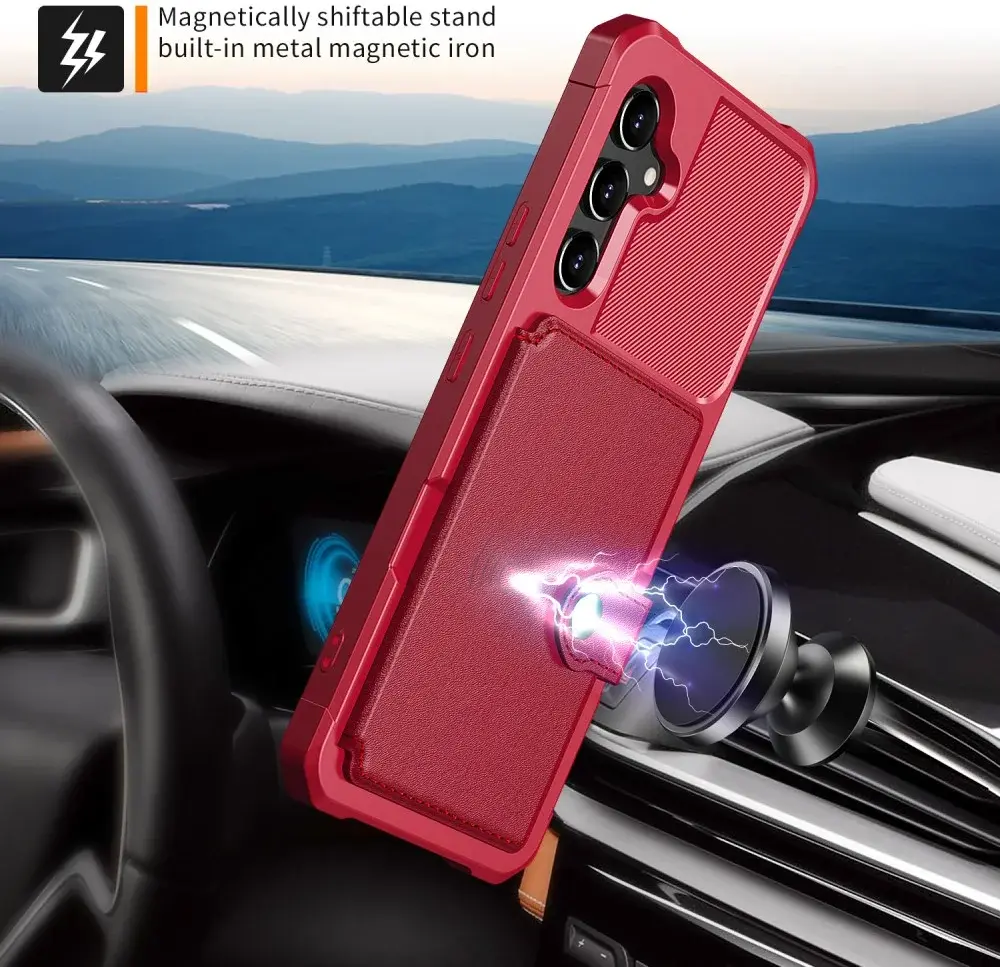 Samsung Galaxy A54 3 in 1 Back Cover Portemonnee Hoesje Rood afbeelding 5