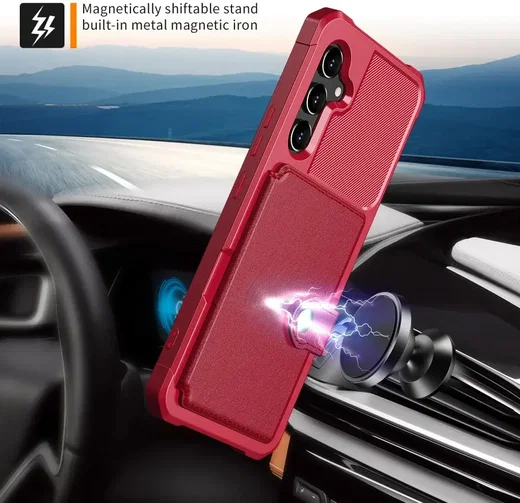 Samsung Galaxy A54 3 in 1 Back Cover Portemonnee Hoesje Rood afbeelding 5