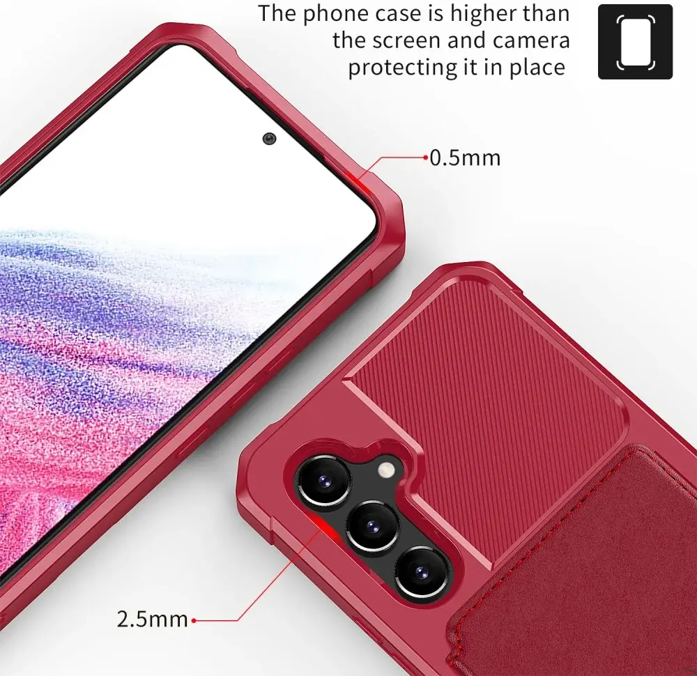Samsung Galaxy A54 3 in 1 Back Cover Portemonnee Hoesje Rood afbeelding 9