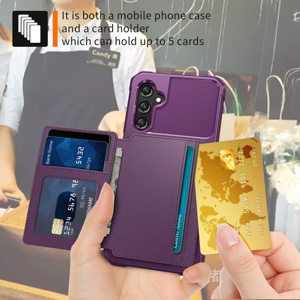 Samsung Galaxy A25 3 in 1 Back Cover Portemonnee Hoesje Paars afbeelding 5