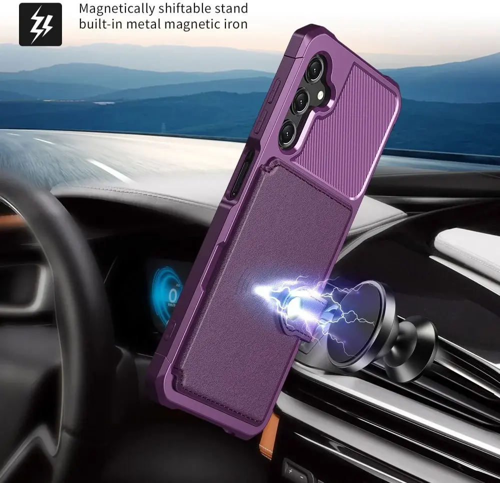 Samsung Galaxy A25 3 in 1 Back Cover Portemonnee Hoesje Paars afbeelding 6