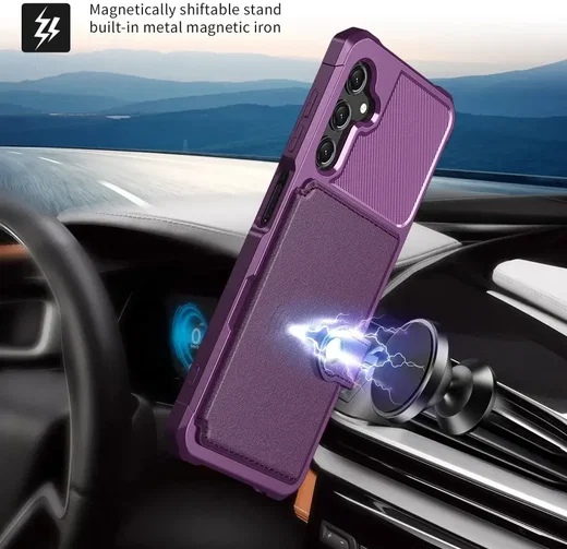 Samsung Galaxy A25 3 in 1 Back Cover Portemonnee Hoesje Paars afbeelding 6