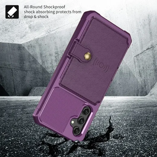 Samsung Galaxy A25 3 in 1 Back Cover Portemonnee Hoesje Paars afbeelding 8