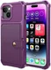 Apple iPhone 15 3 in 1 Back Cover Portemonnee Hoesje Paars afbeelding 2