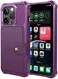 Apple iPhone 15 Pro 3 in 1 Back Cover Portemonnee Hoesje Paars afbeelding 2