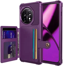 OnePlus 11 3 in 1 Back Cover Portemonnee Hoesje Paars afbeelding