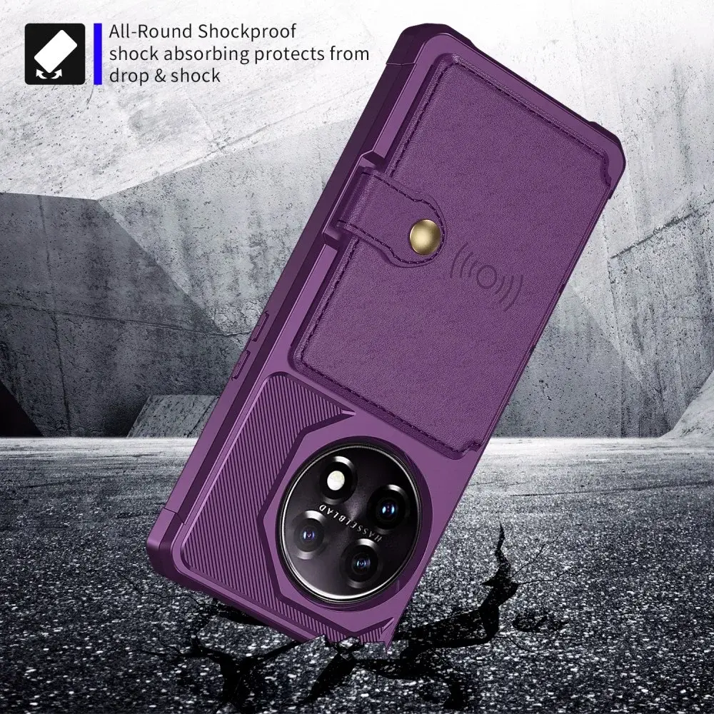 OnePlus 11 3 in 1 Back Cover Portemonnee Hoesje Paars afbeelding 6