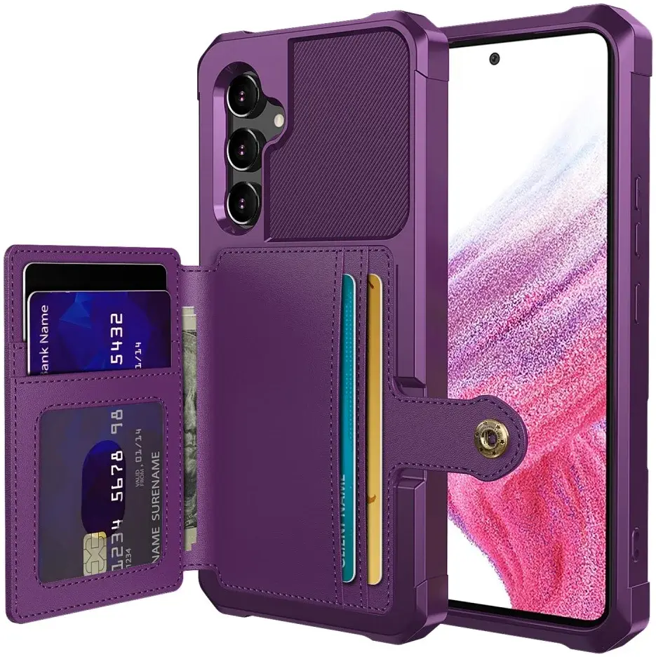 Samsung Galaxy A34 3 in 1 Back Cover Portemonnee Hoesje Paars afbeelding 1