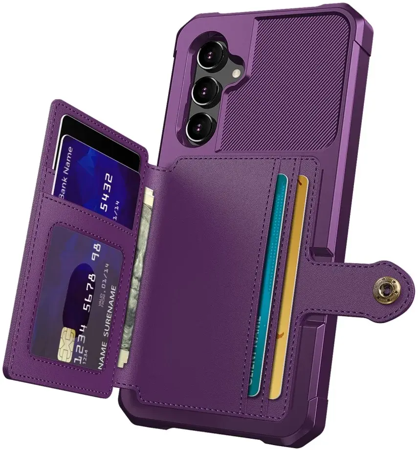 Samsung Galaxy A34 3 in 1 Back Cover Portemonnee Hoesje Paars afbeelding 2