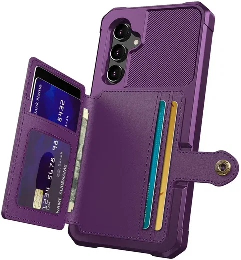 Samsung Galaxy A34 3 in 1 Back Cover Portemonnee Hoesje Paars afbeelding 2