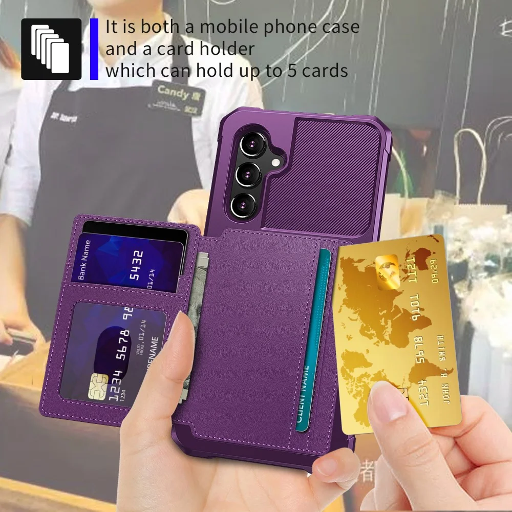 Samsung Galaxy A34 3 in 1 Back Cover Portemonnee Hoesje Paars afbeelding 4
