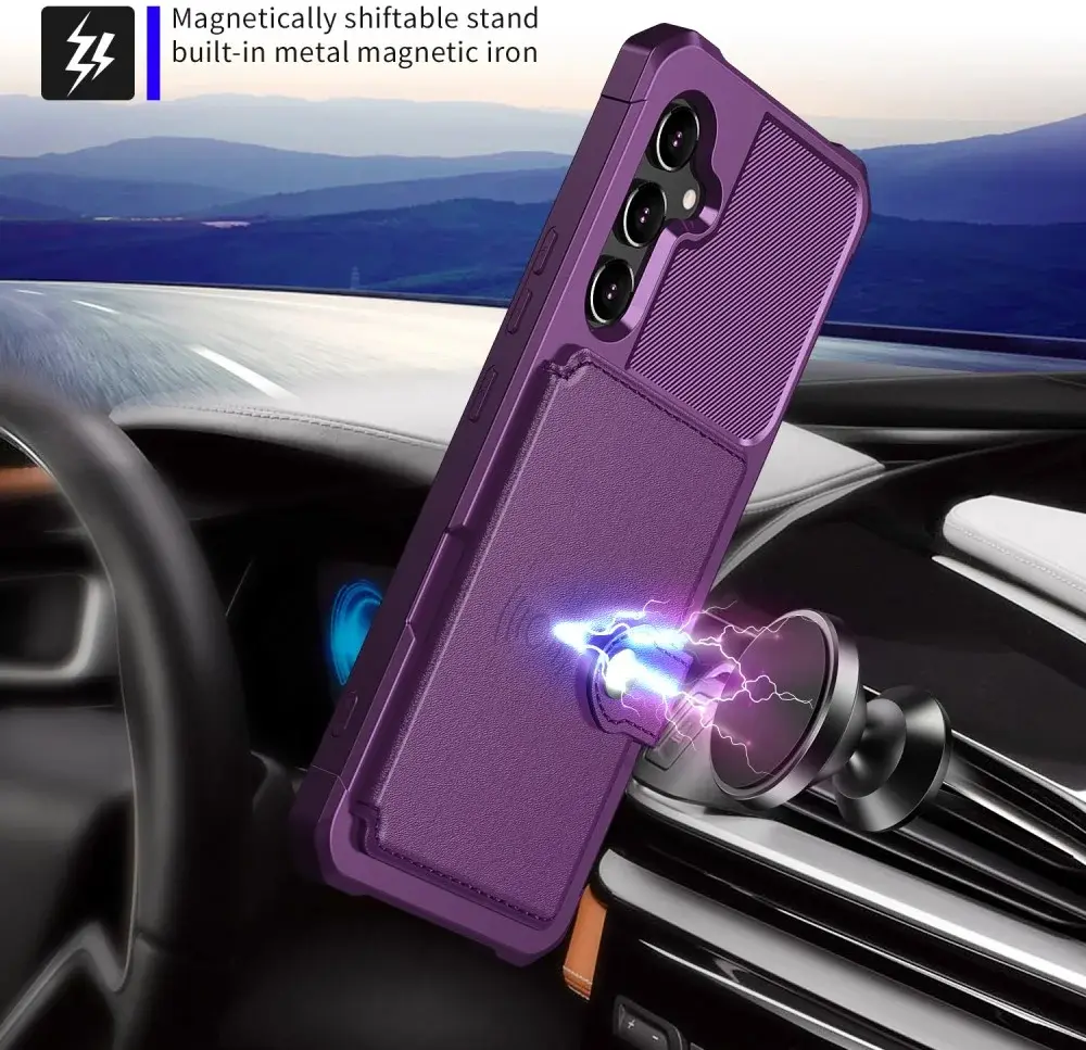 Samsung Galaxy A34 3 in 1 Back Cover Portemonnee Hoesje Paars afbeelding 5