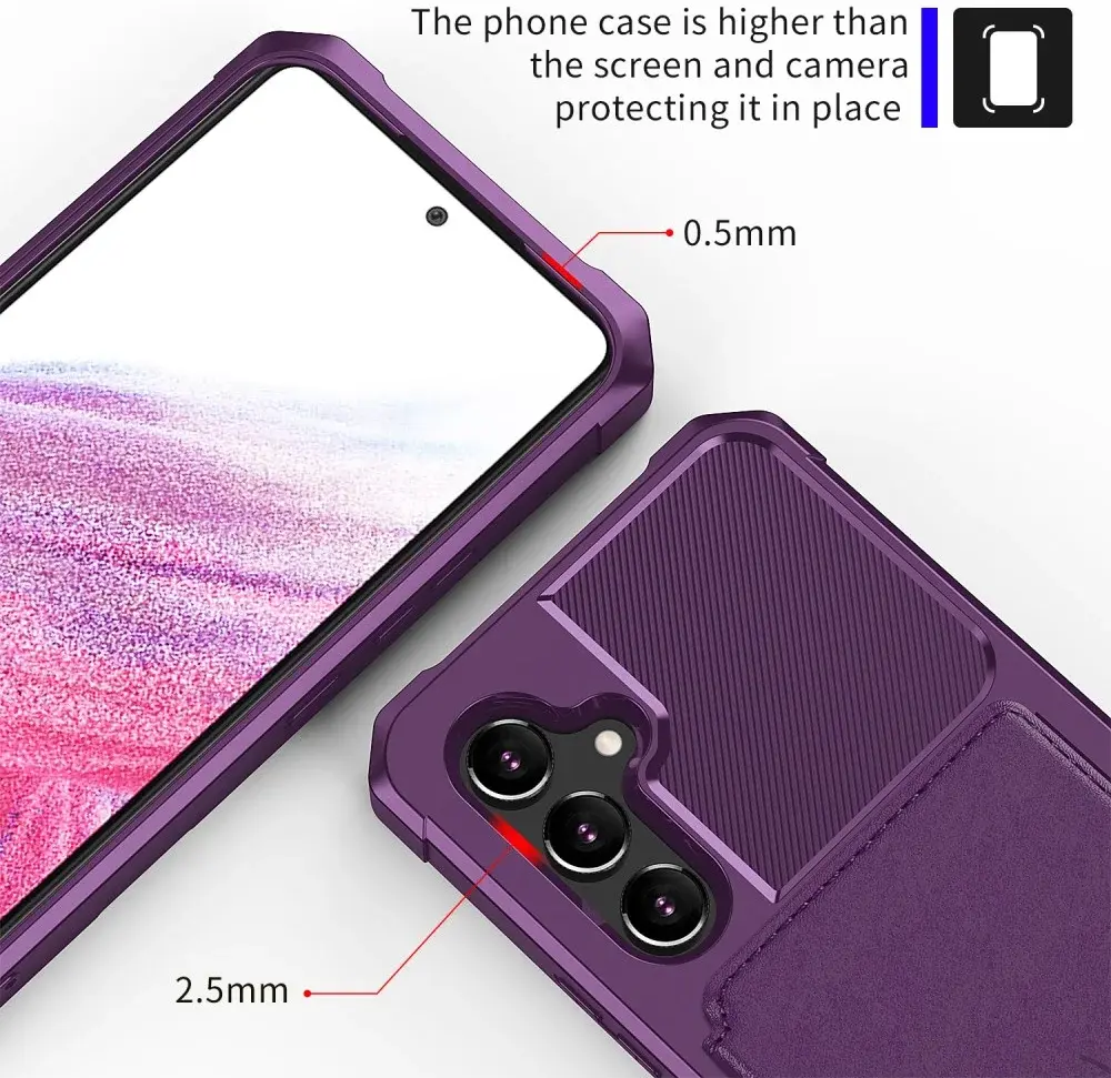 Samsung Galaxy A34 3 in 1 Back Cover Portemonnee Hoesje Paars afbeelding 8