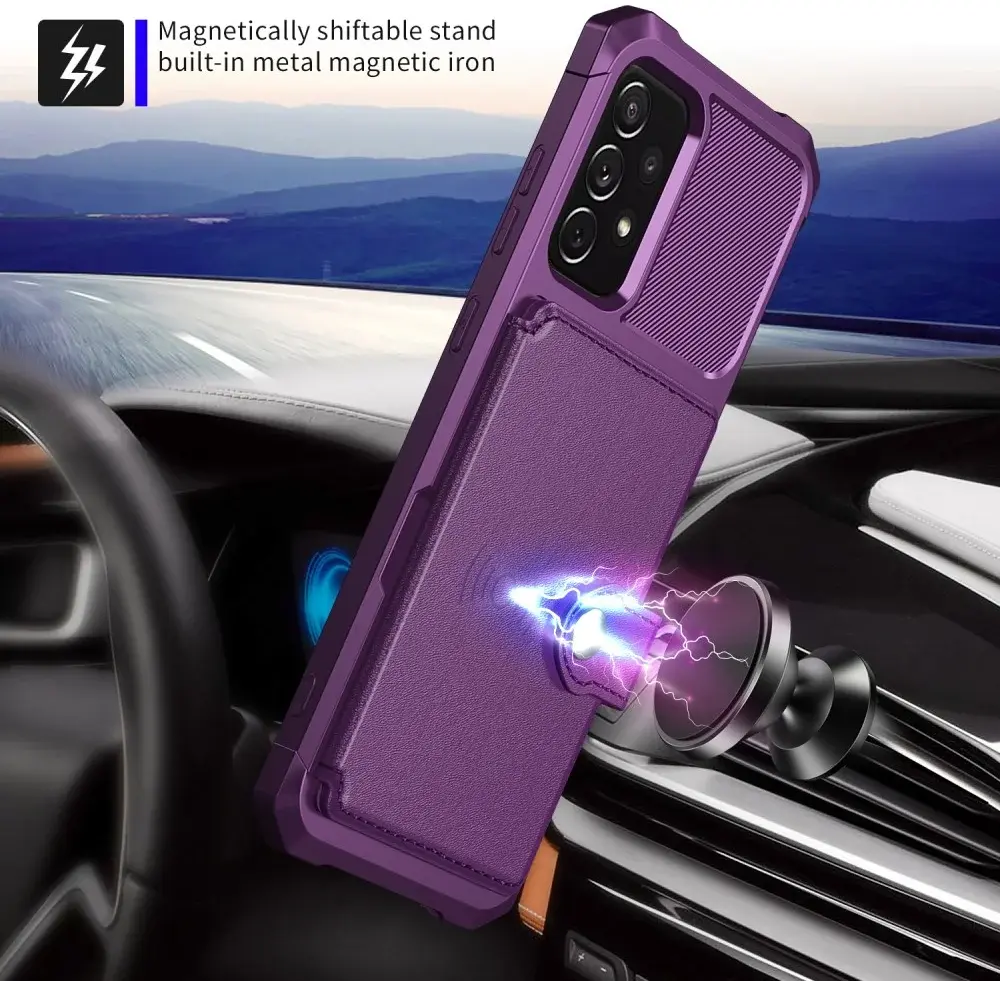 Samsung Galaxy A52 / A52S 3 in 1 Back Cover Portemonnee Hoesje Paars afbeelding 5