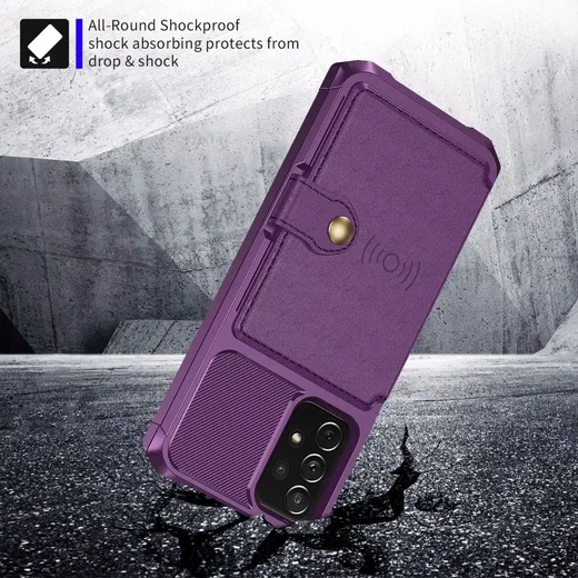 Samsung Galaxy A52 / A52S 3 in 1 Back Cover Portemonnee Hoesje Paars afbeelding 8
