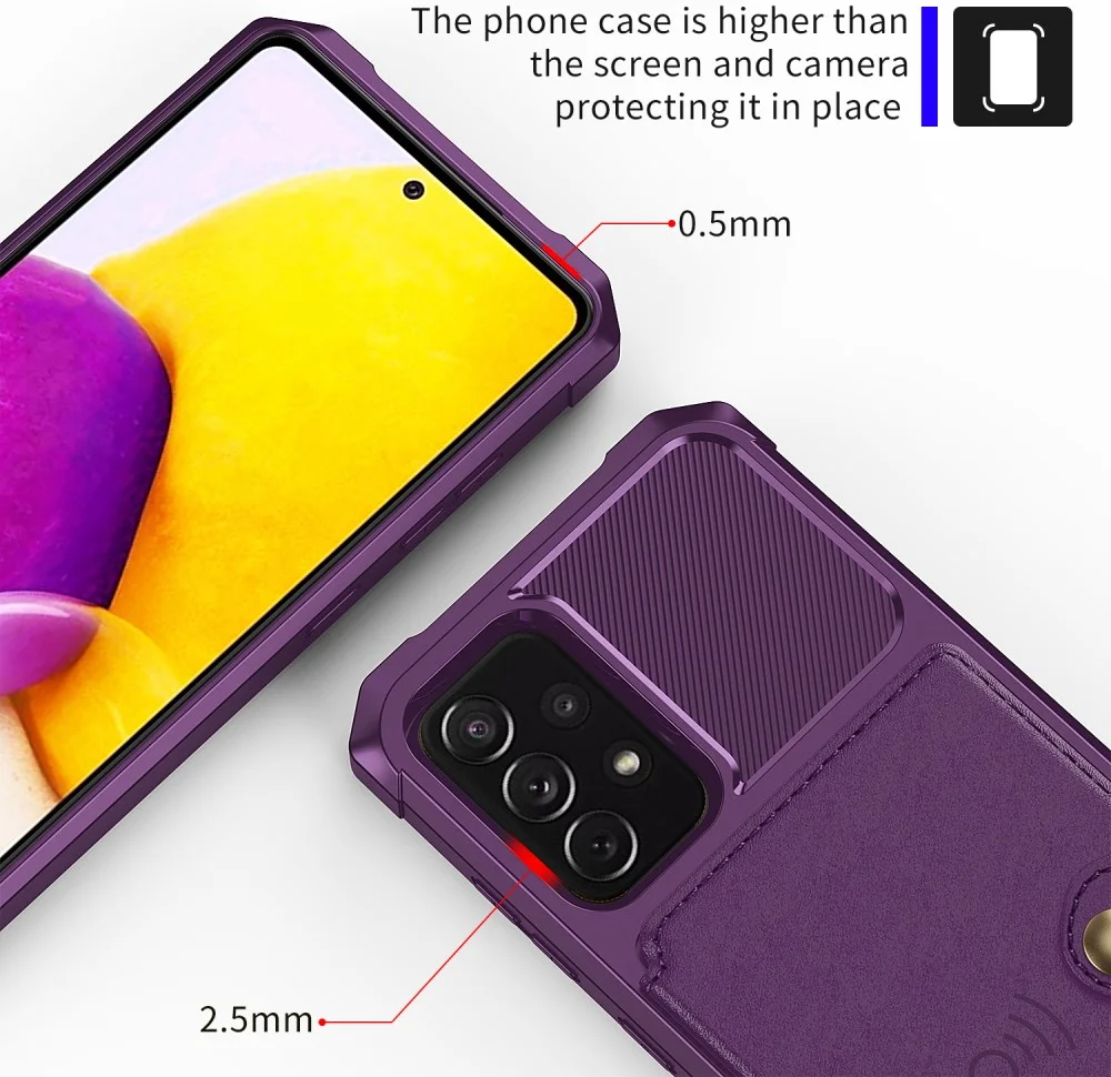 Samsung Galaxy A53 3 in 1 Back Cover Portemonnee Hoesje Paars afbeelding 7