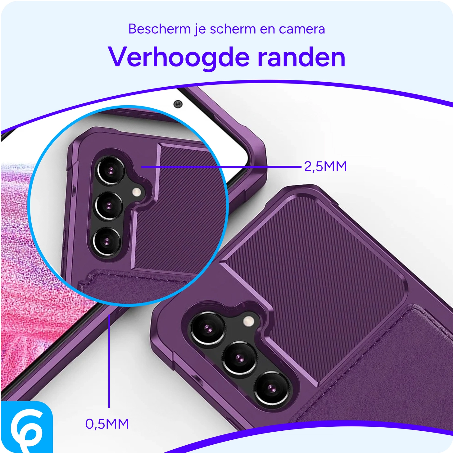 Samsung Galaxy A54 3 in 1 Back Cover Portemonnee Hoesje Paars afbeelding 5