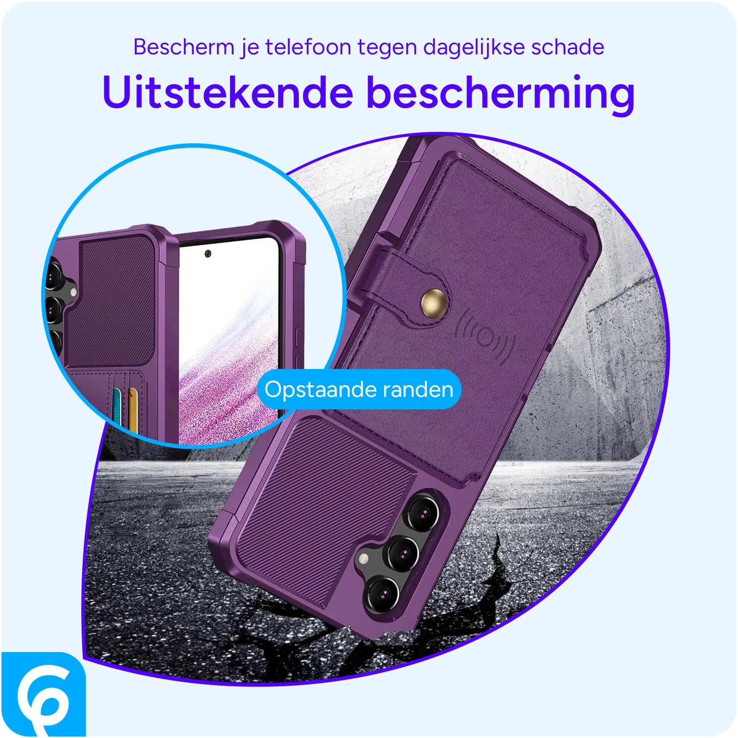 Samsung Galaxy A54 3 in 1 Back Cover Portemonnee Hoesje Paars afbeelding 6