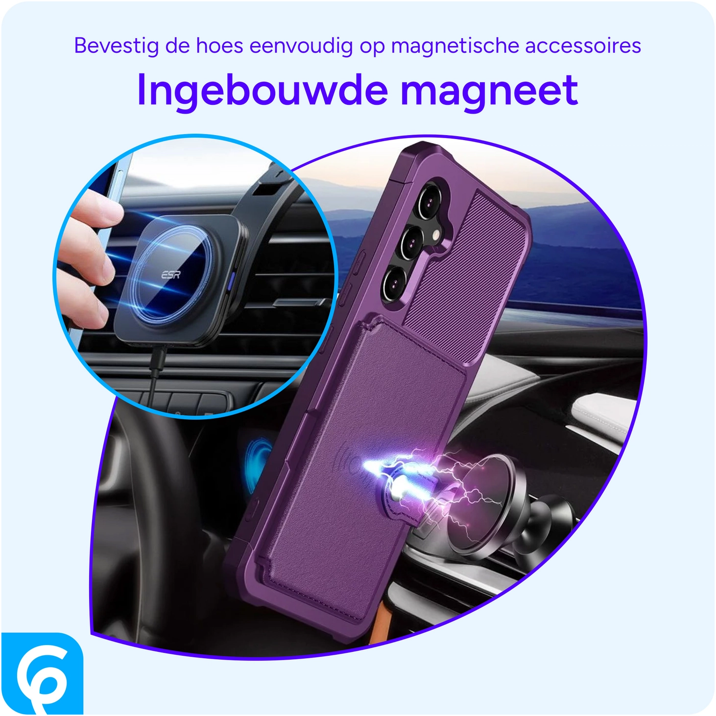 Samsung Galaxy A54 3 in 1 Back Cover Portemonnee Hoesje Paars afbeelding 9