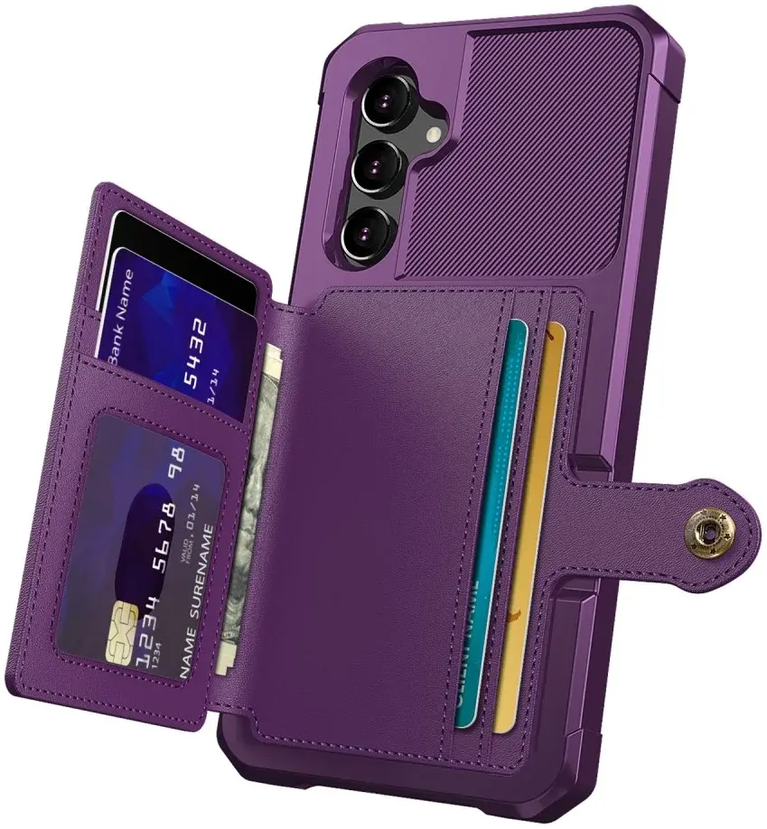 Samsung Galaxy A54 3 in 1 Back Cover Portemonnee Hoesje Paars afbeelding 2