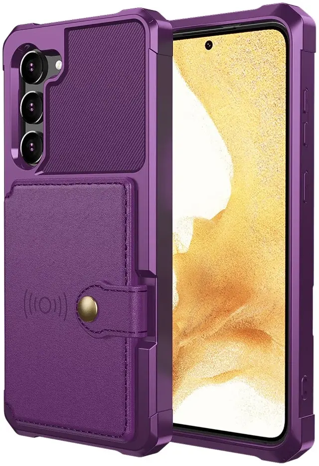 Samsung Galaxy S23 3 in 1 Back Cover Portemonnee Hoesje Paars afbeelding 2