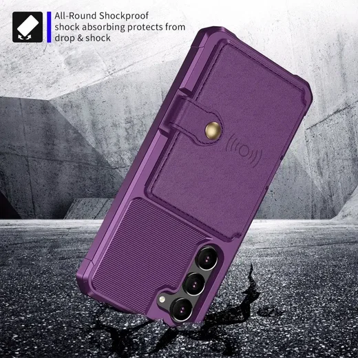 Samsung Galaxy S23 3 in 1 Back Cover Portemonnee Hoesje Paars afbeelding 5