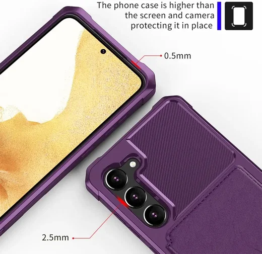 Samsung Galaxy S23 3 in 1 Back Cover Portemonnee Hoesje Paars afbeelding 8