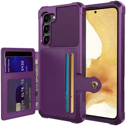 Samsung S23 Plus 3 in 1 Back Cover Portemonnee Hoesje Paars afbeelding