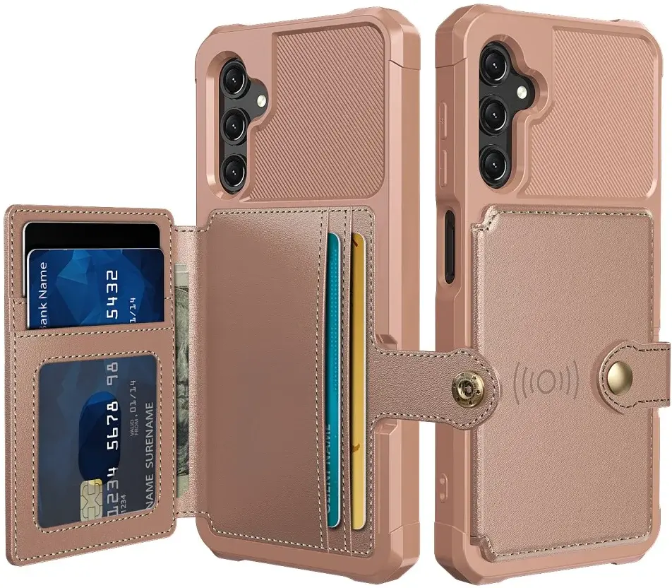 Samsung Galaxy A25 3 in 1 Back Cover Portemonnee Hoesje Roze afbeelding 1