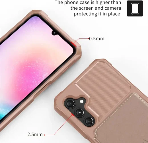 Samsung Galaxy A25 3 in 1 Back Cover Portemonnee Hoesje Roze afbeelding 9