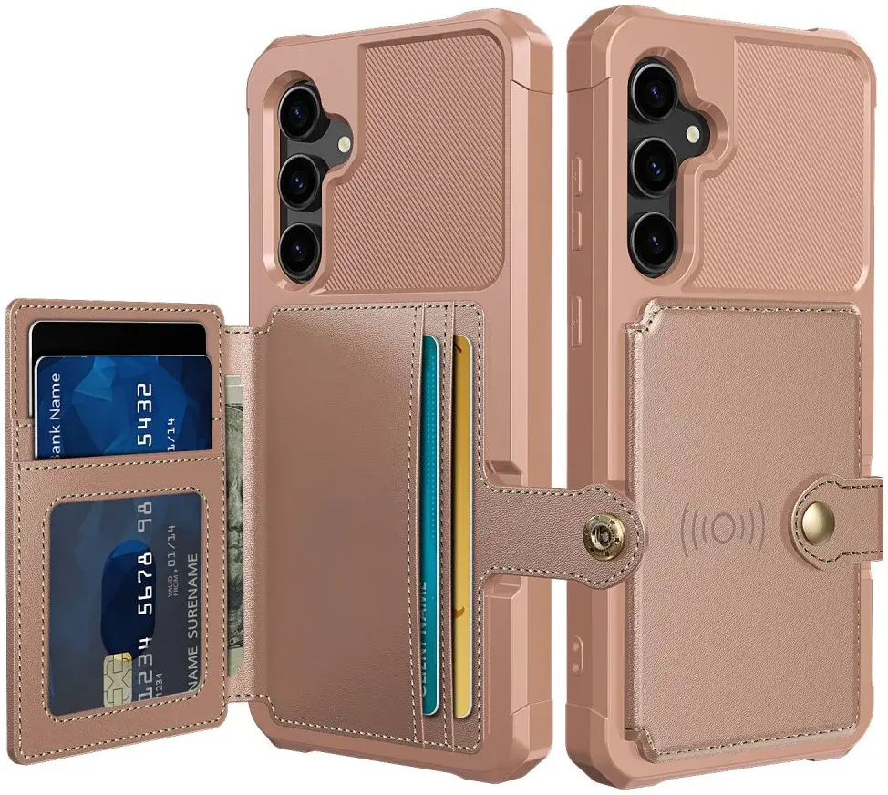 Samsung Galaxy S23 FE 3 in 1 Back Cover Portemonnee Hoesje Roze afbeelding 1